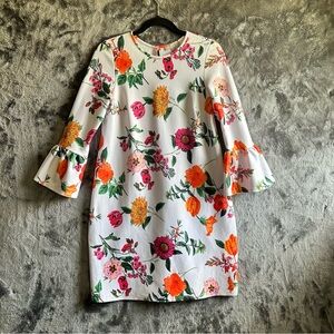 ASOS Womens Size 2 Floral Mini Dress Bell Sleeve Boho Cottagecore Flower